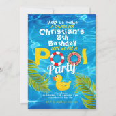 サマープール子供の誕生日パーティの招待状 招待状 (正面)