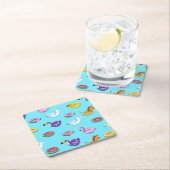 サマープール浮動パターン スクエアペーパーコースター (インサイチュ)