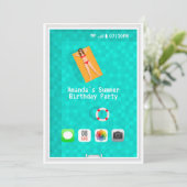 サマープール誕生日パーティーへの招待 招待状 (スタンド正面)