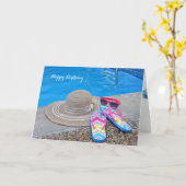 サマープール誕生日 カード (黄色い花)