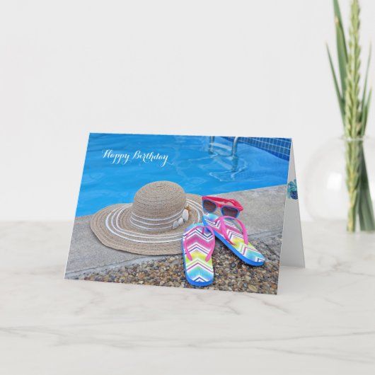 サマープール誕生日 カード (正面)