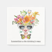 サマーベおもしろいーレトロカクテルペーパーナプキン スタンダードカクテルナプキン (正面)