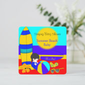 サマーベビーシャワーボーイビーチベビーサーフィンベビー3 招待状 (スタンド正面)
