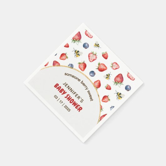 サマーベリースイートウォーターカラーベビーシャワー スタンダードカクテルナプキン (角)
