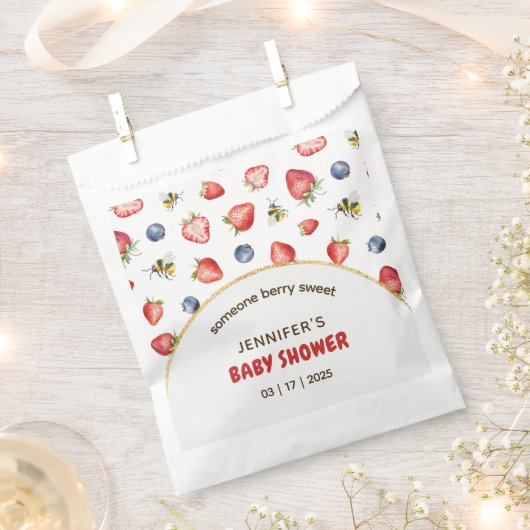 サマーベリースイートウォーターカラーベビーシャワー フェイバーバッグ (クリップ留めされた状態)