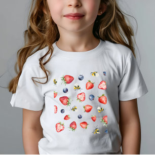 サマーベリースイートウォーターカラーベビーシャワー ベビーTシャツ