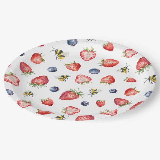 サマーベリースイートウォーターカラーベビーシャワー ペーパープレート (アングル)