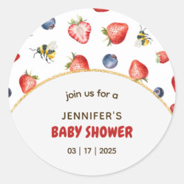 サマーベリースイートウォーターカラーベビーシャワー ラウンドシール