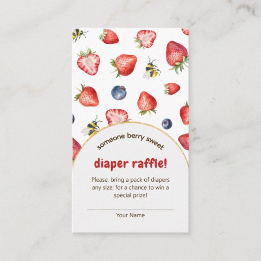 サマーベリースイートベビーシャワーオムツラッフル エンクロージャーカード (正面)