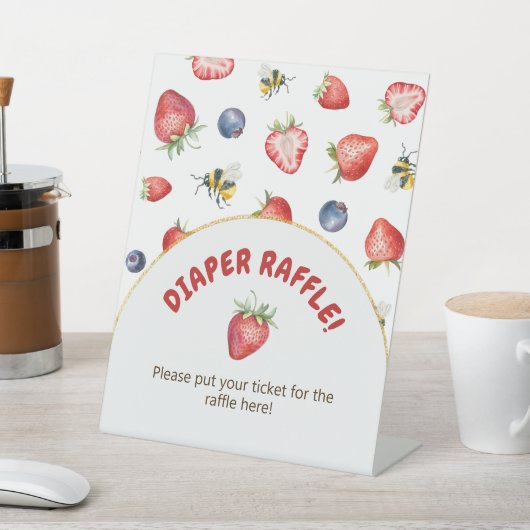 サマーベリースイートベビーシャワーオムツラッフル 台座サイン (インサイチュ)