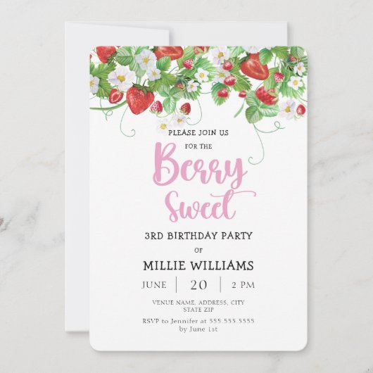 サマーベリースウィートバースデーパーティー 招待状 (正面)