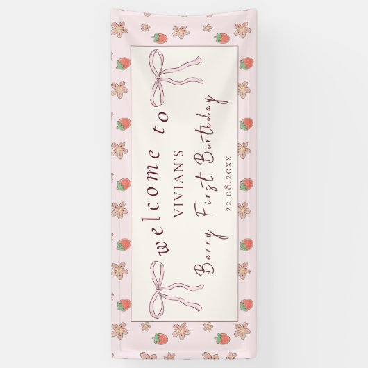 サマーベリーファースト誕生日へようこそ 横断幕 (縦)