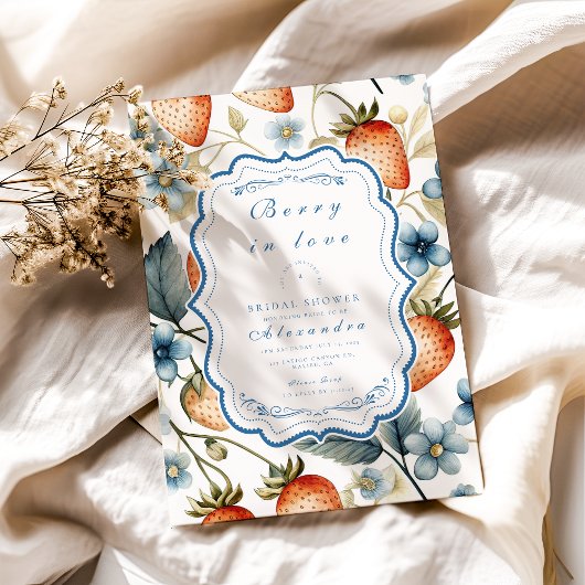 サマーベリーラブブライダルシャワー 招待状