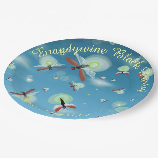 サマーホタルブルーグラデーションカスタム ペーパープレート (アングル)