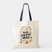 サマーホリデイ引用文カラフルカワイイイラストレーション トートバッグ (裏面)