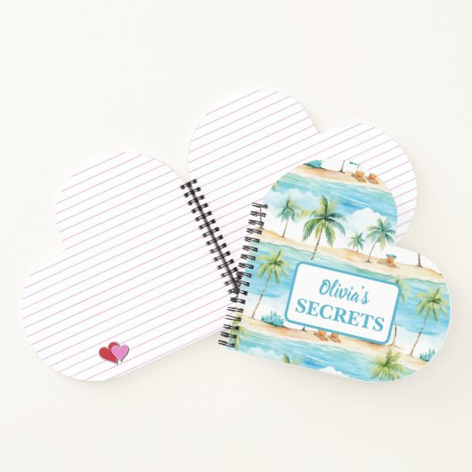 サマーホリデーズビーチパームツリーズカスタマイズ- ノートブック (内部)