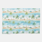 サマーホリデーズビーチパームツリーズ – キッチンタオル (横)