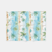 サマーホリデーズビーチパームツリーズ –  フリースブランケット (正面(横))