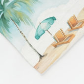 サマーホリデーズビーチパームツリーズ –  フリースブランケット (角)