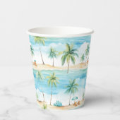 サマーホリデーズビーチパームツリーズ –  紙コップ (裏面)
