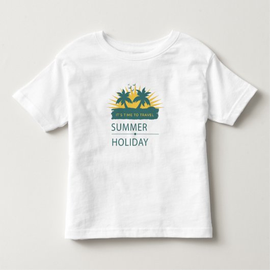 サマーホリデーバケーションランドスケープ トドラーTシャツ (正面)