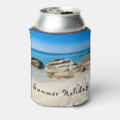 サマーホリデービューティフルビーチ写真と文字 缶クーラー (缶裏面)