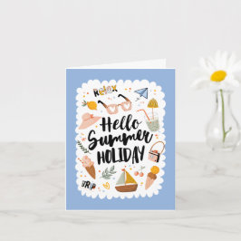 サマーホリデー引用文カラフルカワイグリーティング カード