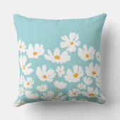 サマーホワイトコスモスフラワーズ名前をカスタムする アウトドアクッション (裏面)