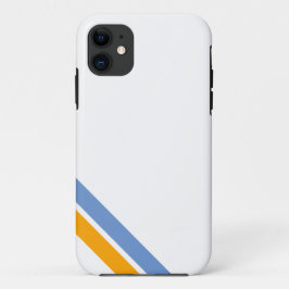 サマーホワイトブルーイエローコーナーレースストライプズ iPhone 11 ケース
