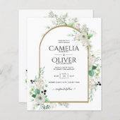 サマーホワイトローズエメラルドセージ緑結婚園 (正面/裏面)