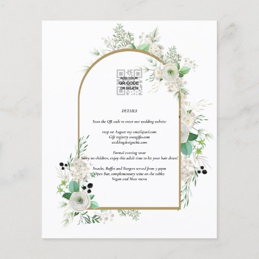 サマーホワイトローズエメラルドセージ緑結婚園 (裏面)