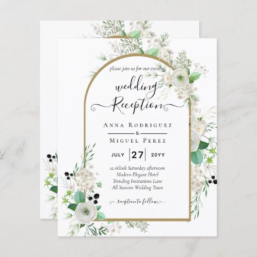 サマーホワイトローズエメラルドセージ緑結婚園 (正面/裏面)