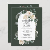 サマーホワイトローズエメラルドセージ緑結婚園 (正面/裏面)