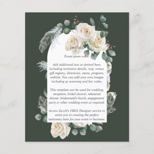 サマーホワイトローズエメラルドセージ緑結婚園 (裏面)