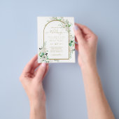 サマーホワイトローズエメラルドセージ緑結婚園 チラシ (手)