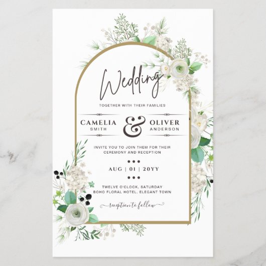 サマーホワイトローズエメラルドセージ緑結婚園 チラシ (正面)