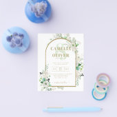 サマーホワイトローズエメラルドセージ緑結婚園 チラシ (シングル)