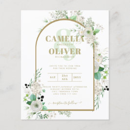 サマーホワイトローズエメラルドセージ緑結婚園 チラシ