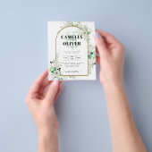 サマーホワイトローズエメラルドセージ緑結婚園 チラシ (手)