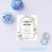 サマーホワイトローズエメラルドセージ緑結婚園 チラシ (シングル)