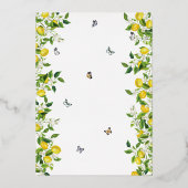 サマーボタニカルレモ結婚ン金ゴールド 箔招待状 (裏面)