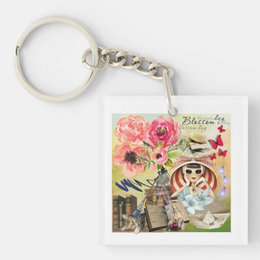 サマーボッソムデイオンザビーチアクリルキーチェーン キーホルダー (正面)