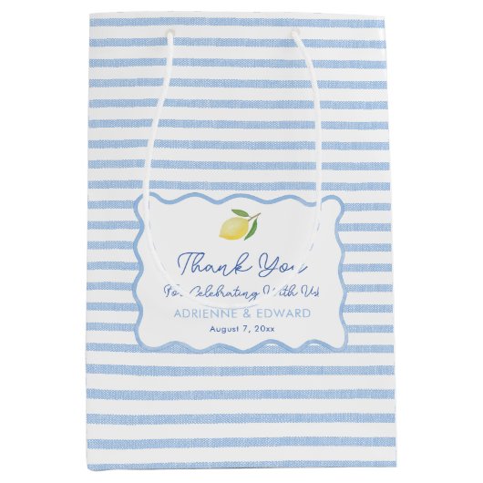 サマーボホウェーブラインレモ結婚ンありがとう ミディアムペーパーバッグ (正面)