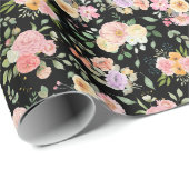 サマーボホフローラオンブラック ラッピングペーパー (ロールコーナー)