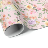 サマーボホフローラオンベビーピンク ラッピングペーパー (ロールコーナー)