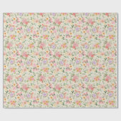 サマーボホフローラオン淡い色のイエロー ラッピングペーパー (フラット)
