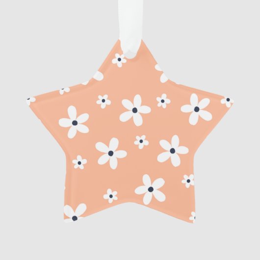 サマーボホホワイトデイジー花 オーナメント (正面)