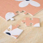 サマーボホホワイトデイジー花 ジグソーパズル (側面)