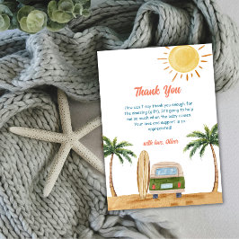 サマーボホーサーフビーチヴァンベビーシャワー サンキューカード