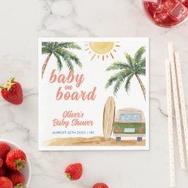 サマーボホーサーフビーチヴァンベビーシャワー スタンダードランチョンナプキン